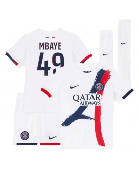 Billige Fotballdrakt Paris Saint-Germain Ibrahim Mbaye #49 Replika Bortedraktsett Barn 2025-26 Kortermet (med bukser)